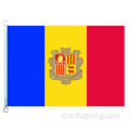 Bandiera nazionale di Andorra 100% polyster 90 * 150CM Banner di Andorra